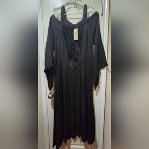 Holy Clothing Black Dress With Romantic Sleeves XL